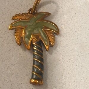 Lauren g Adams Gold and Green Palm Tree Pendant